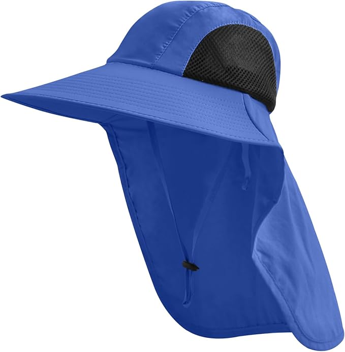 Sun Hat for Men Women with Neck Flap,UPF 50+ UV Protective Hiking Fishing Hats,Wide Brim Sun Hat for Women&Men
