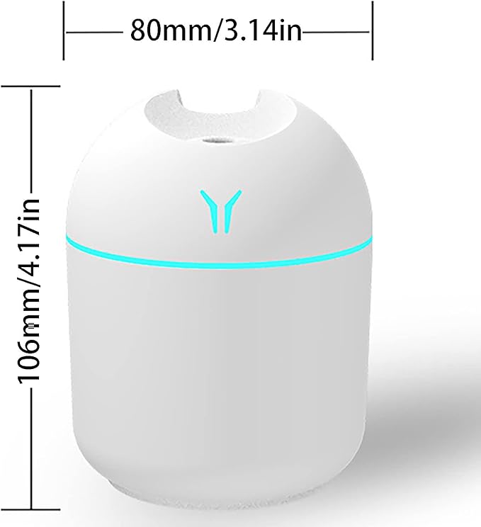 Humidifiers for Bedroom, 250ml Easy To Fill & Clean, Quiet Ultrasonic Small Humidifier with 2 Mist Modes and 7 Color Nightlight,auto Shut-Off Portable Humidifier for Home Plants Nursery Indoor