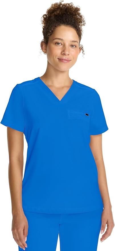 Healing Hands Women's Tops V-Neck Scrub Top Tuck-in with Welt Chest Pocket HH755