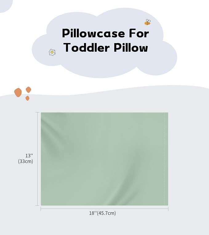 Deep Dream Toddler Pillowcases for 13x18 Pillow 2 Pack, 100% Cotton Travel Pillow Case Cover, 600 Thread Count Cotton Pillow Covers, Soft & Breathable Small Pillow Cases Envelope Closure, Baby Blue