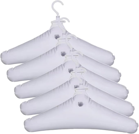 5PCS Travel Hangers Foldable for Suitcase Inflatable PVC Clothes Hangers Portable Windproof & Anti-Slip Travel Hangers for Travel Preparation