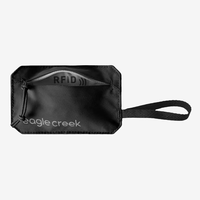 Eagle Creek Undercover RFID Hidden Pocket – Travel Security Pouch with RFID Blocking – Lightweight, Wear Under Clothing – Zippered Passport & Card Holder – Adjustable Strap – Black