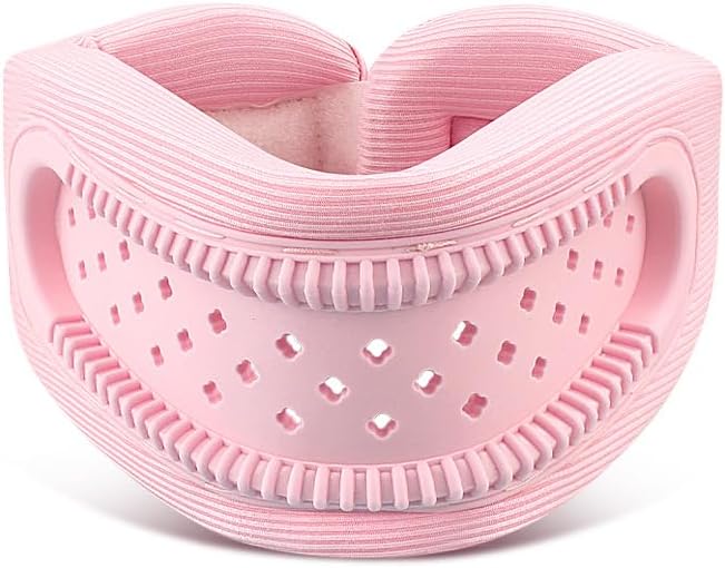 Neck Brace for Neck Support and Pain Relief, Silicone Foam Cervical Collar Wrap Keep Vertebrae Stable for Relief of Cervical Spine Pressure (Pink)