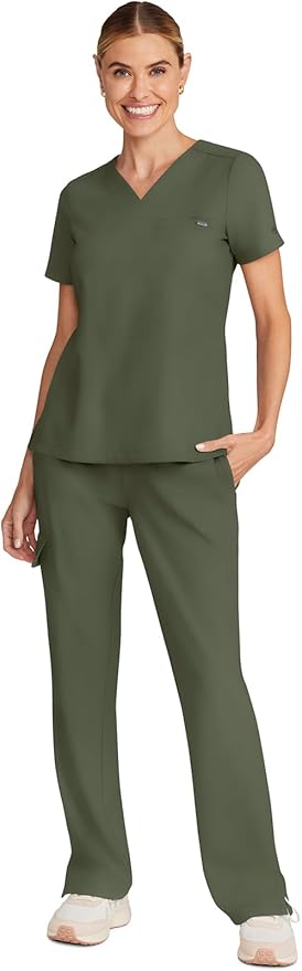 Healing Hands Women's Tops V-Neck Scrub Top Tuck-in with Welt Chest Pocket HH755