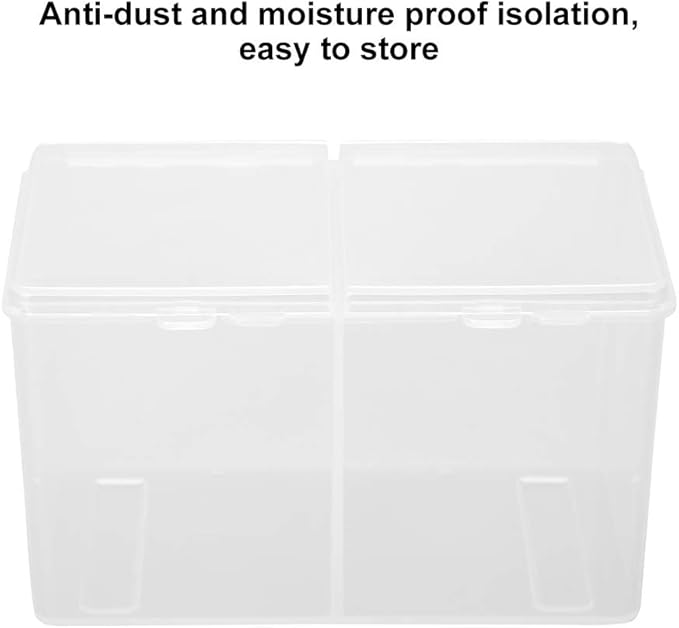 Cotton Pads Container 2 Grids Cotton Pads Swabs Container Nail Polish Glitter Powder Organizer Storage Box