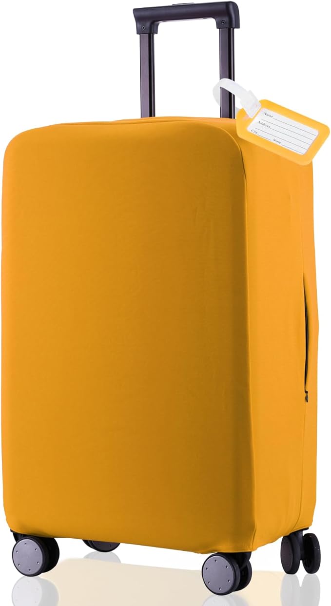 Travel Luggage Cover - Scratch-Resistant Suitcase Protector, Fit 22-23 Inch (Yellow)