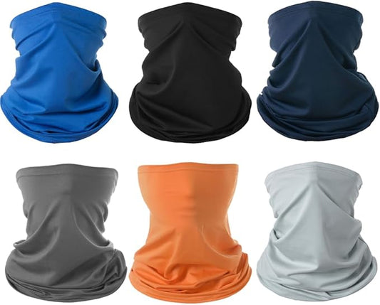 6 Pieces Summer Face Cover Scarf Mens Neck Gaiter For Men Women UV Protection Face Breathable Sun Protection Cycling Running