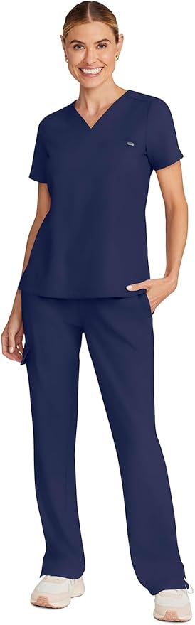 Healing Hands Women's Tops V-Neck Scrub Top Tuck-in with Welt Chest Pocket HH755
