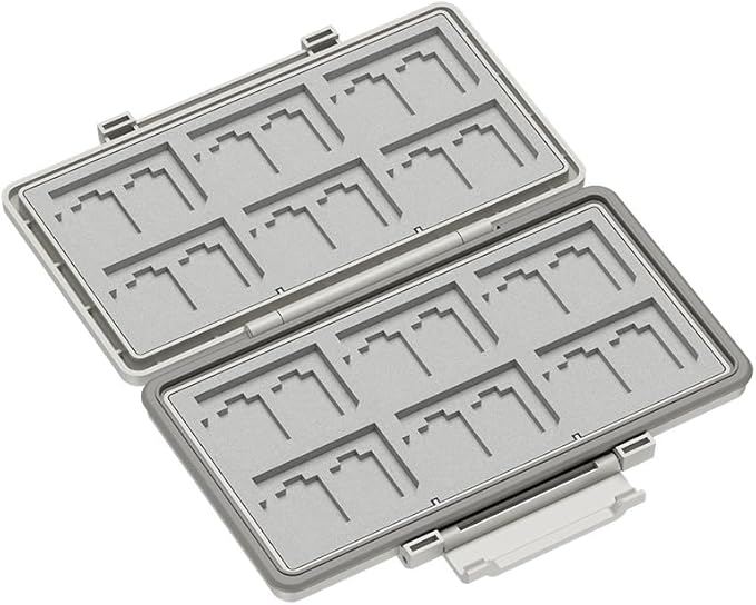 Grey 36 Slots Memory Card Case Water-Resistant Anti-Shock Memory Card Wallet for 24 Micro SD SDXC SDHC TF Cards and 12 SD SDXC SDHC Cards