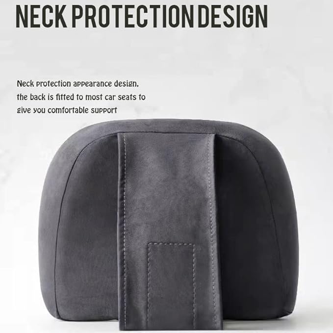 Forbell Premium Memory Foam Car Neck Pillow with Washable Cover - Provides Comfortable Neck Support for Driving and Travel 1pc(Black) | Slow Rebound Memory Foam, Suedette Fabric