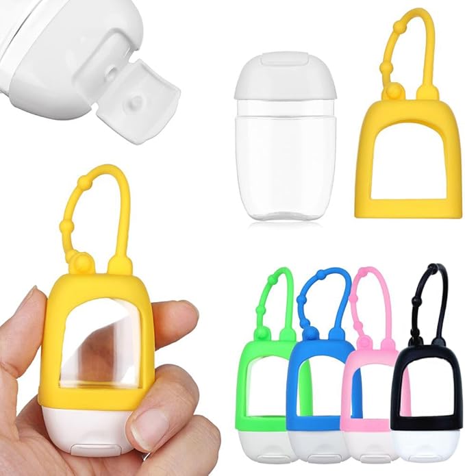 HomeSoGood 5PCS Portable Refillable Travel Bottles, Empty Container with Clip Silicone, 30ml Empty Squeeze Bottle Containers
