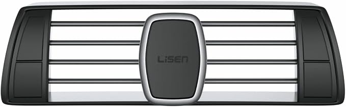 LISEN 2 Pack Magnetic Phone Holder for Your Car - 6 Military Magnets Vent Cell Phone Mount (Silver)