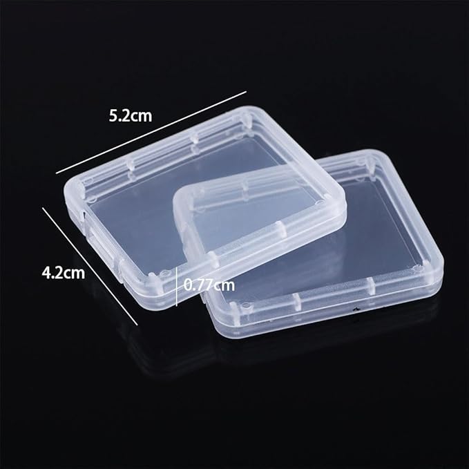 20 PCS SD Memory Card Case Holder Box, Transparent Standard Memory Card Plastic Storage Boxes Portable Protective Case for SD Memory Card