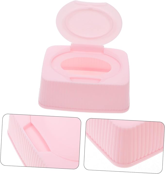 Wet Wipes Storage Box Flip Wipe Holder Travel Dispenser Storage Container for Makeup Cotton Nursery Bathroom Pink
