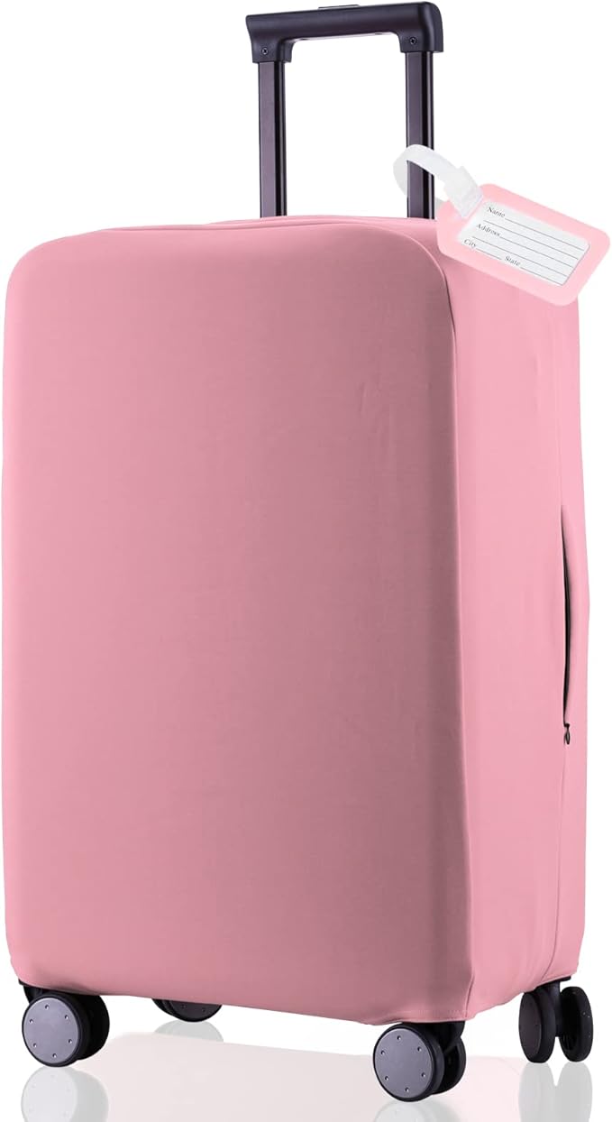 Travel Luggage Cover - Scratch-Resistant Fit 19-31 Inch, Pink, XL(28-29 inch)