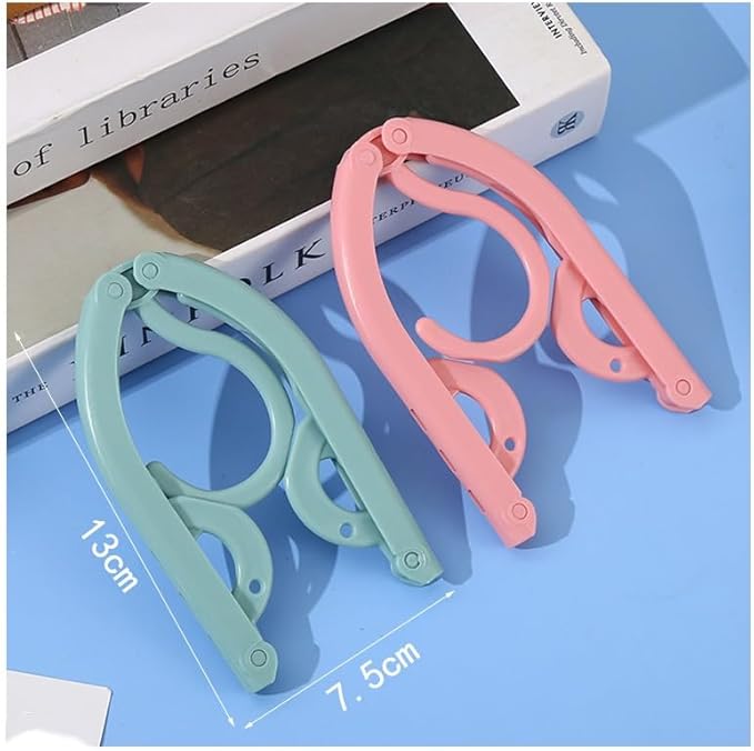 Portable Travel Hangers, Foldable Clothes Drying Rack, 6 Pack | Pastel Green, Pink, Blue, Collapsible Design, Cruise Ship, Plastic Material
