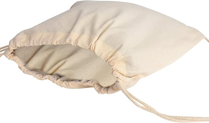 TBF (12 Pack) Set of 12 Durable Cotton Canvas Drawstring Backpack Bags (Medium (14" W x 18" H))