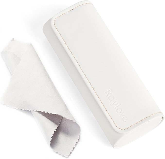 RayLove Hard Shell Glasses Case, Lightweight Leather Eyeglass Case, Travel-Friendly Sunglasses Protector for Men & Women