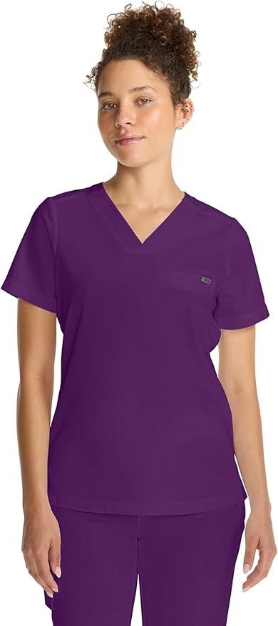 Healing Hands Women's Tops V-Neck Scrub Top Tuck-in with Welt Chest Pocket HH755