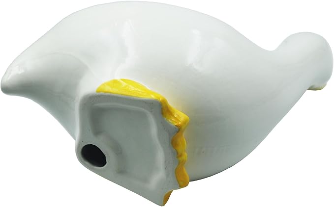 Ceramic Soap Dish,Cute Duck Shaped Self Draining Soap Holder, Sponge Holder, for Shower,Bathroom,Kitchen (White)