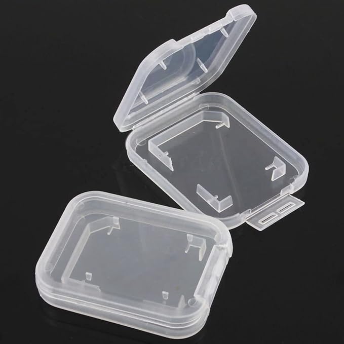 eTECH Collection Clear Plastic SD/SDHC/SDXC/Secure Digital Memory Card Case Holder Compatible for SanDisk/Kingston/Transcend/Samsung Memory Card (50 Pack)