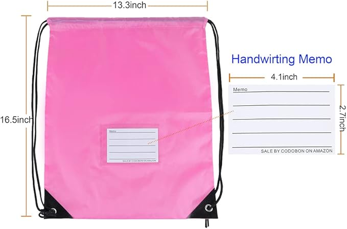 CODOBON 20 Pack Drawstring Bags,Bulk Draw String Backpack, DIY Gym Sports Cinch Bag Sackpack for Women Men