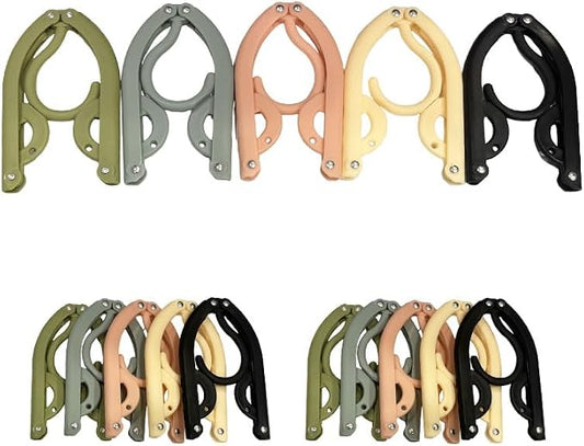 15 Pcs Foldable Plastic Hangers, Lightweight Portable Travel Essentials. Foldable for Space-Saving, Easy to Carry and Store. Great for Travel, Camping, Hotel and Daily Clothes Hanging.