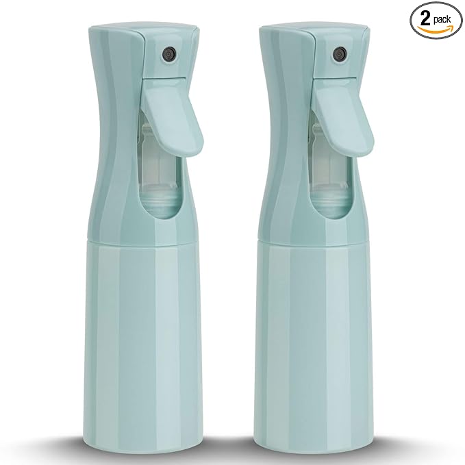 Spray Bottle for Hair (6.8OZ /200ML) Continuous Ultra Fine Mist Sprayer for Hair, Salons, Barber, Plants, Skin Care, Cleaning 2 Pack Blue