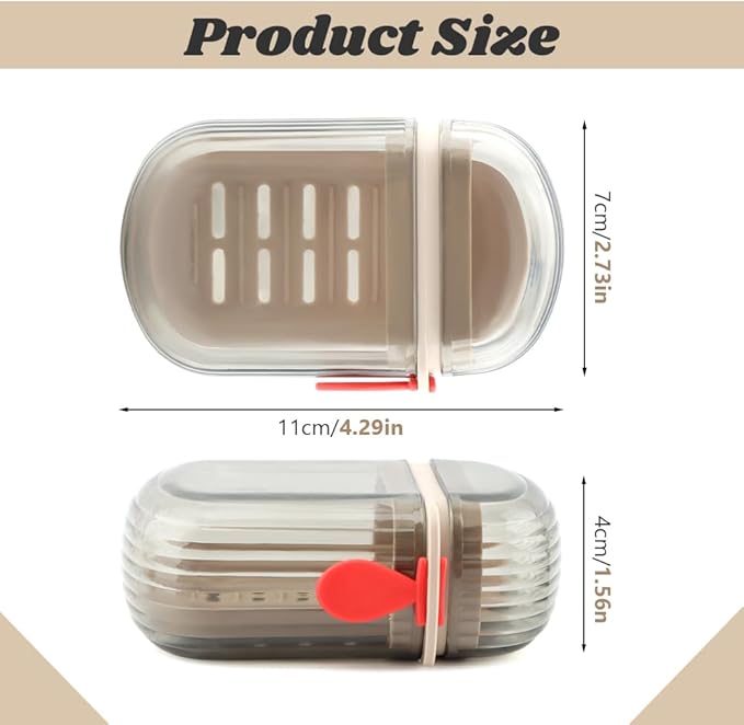 2 Pcs Travel Soap Case,Versatile Portable Travel S-OAP Box Leakproof Soap Container with Lid for Bathroom Shower Gym School Camping Vacation and Outdoor Activities(Size:2 pcs)