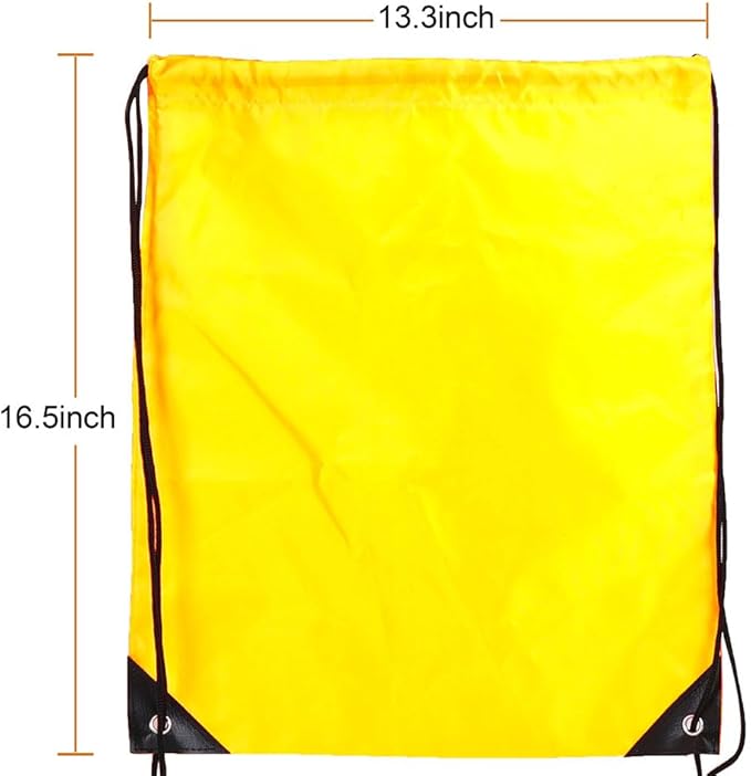 CODOBON 40 Pcs Drawstring Backpack Bulk Draw String Bags Cinch Polyester Bag for Gym Sport, Yellow