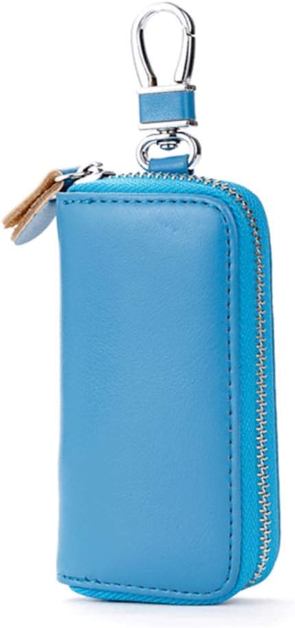 Genuine Leather Key Holder Bag with 2 Card Slot & 6 Hooks & 1 Access Card,Key Case Car Key Holder Wallet for Men Women