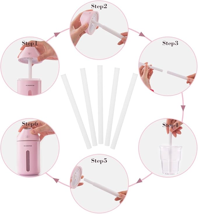 Haofy Humidifier Filters Sticks 0.28"x5.12" Cotton Filter Wicks for Mini Portable USB Humidifier Replacement Essential Oil Diffusers Home Office Bedroom Travel