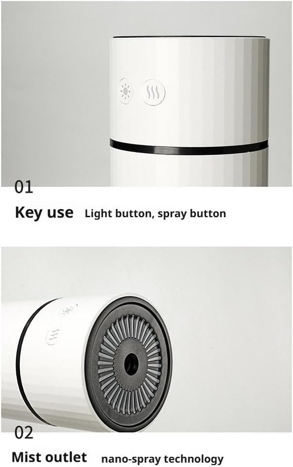 Dog Humidifier, Portable USB Rechargeable Desktop Humidifier with Night Light & Timer, Quiet Mini Humidifiers for Bedroom, Office, Travel & Car