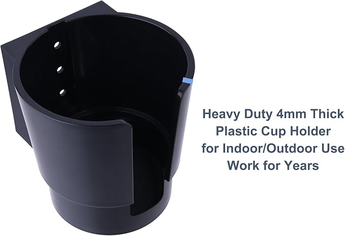 Universal Magnetic Cup Holder, Heavy Duty Plastic Drink Holder, Magnet Cup Holder for Bus Tractor Van RV, Vertical or Horizontal Mount, Fits Most Cups, Bottles, Cans, Tumblers, Black 2 Pack