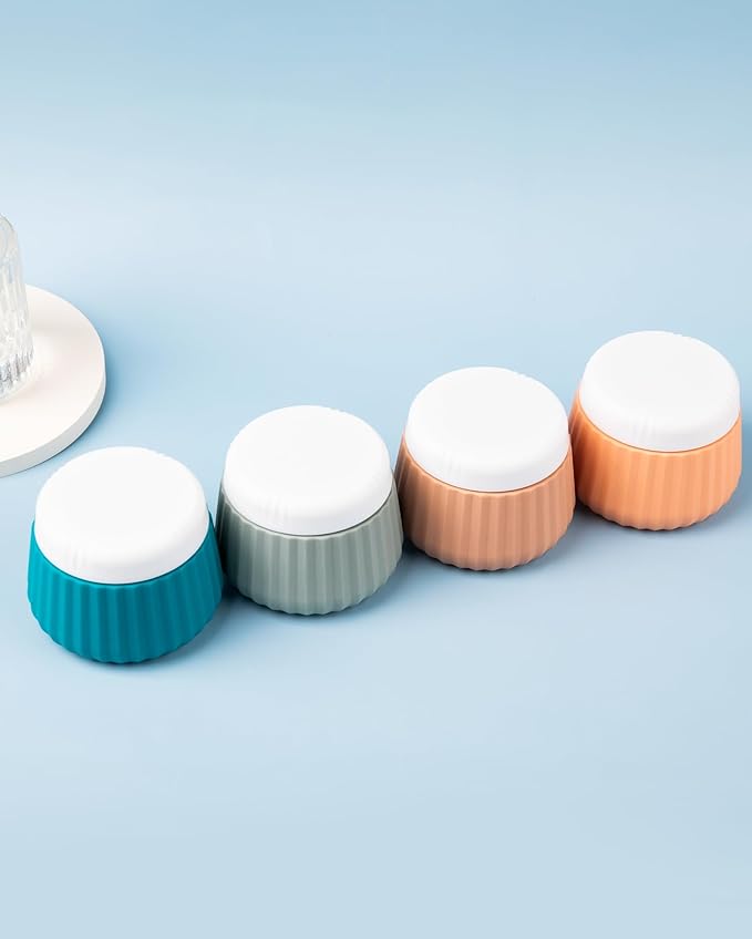 Mrsdry Travel Containers for Toiletries 4 Pack, TSA Approved Travel Size Toiletries, Travel Size Containers, With Clear Bag Leak Proof Silicone Jars, Travel Essentials Creams Jars Carrying Small Items
