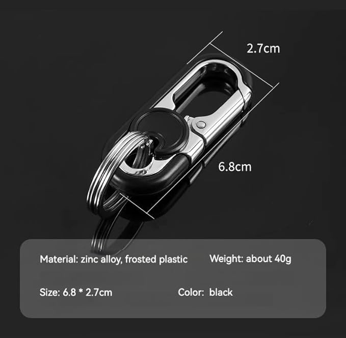 CHRIS GOOD Men's Car Key Chain 3pcs, Personalized Creative Stainless Steel Car Keychain for Men Black