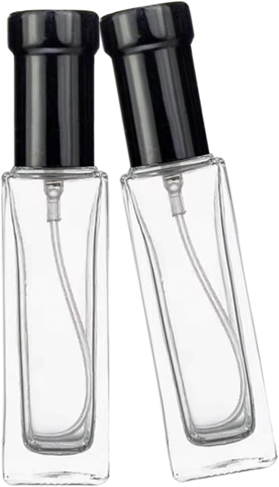 8PCS 10ml Perfume Spray Bottle, Mini Portable Travel Glass Square Spray Bottle,Small Fine Mist Spray Bottle, Refillable Atomizer Sprayer for Perfume, Sample Spray Bottle(Black, 10ml)