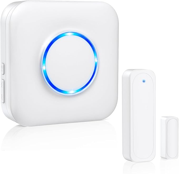 Door Chime, Satisure Wireless Door Open Contact Sensor Alarm Chime, Door Ringer Alert for Business/Store/Home/Bedroom When Entering with 600 FT Range 58 Chimes 5 Volume Levels LED Indicators | Door Chime Ringer When Door/Window Opens