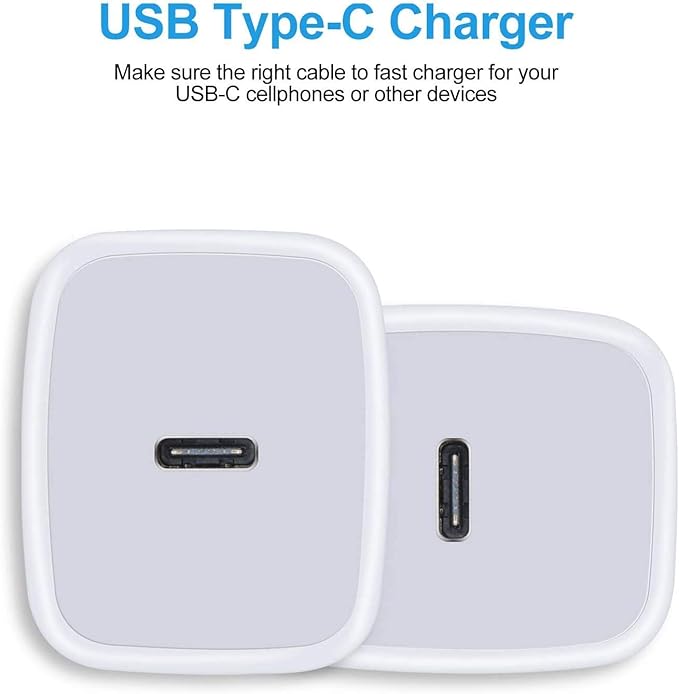 USB C Fast Charger,20W 2 Pack PD Charging Block Type C Wall Charger Power Adapter Base Box Compatible