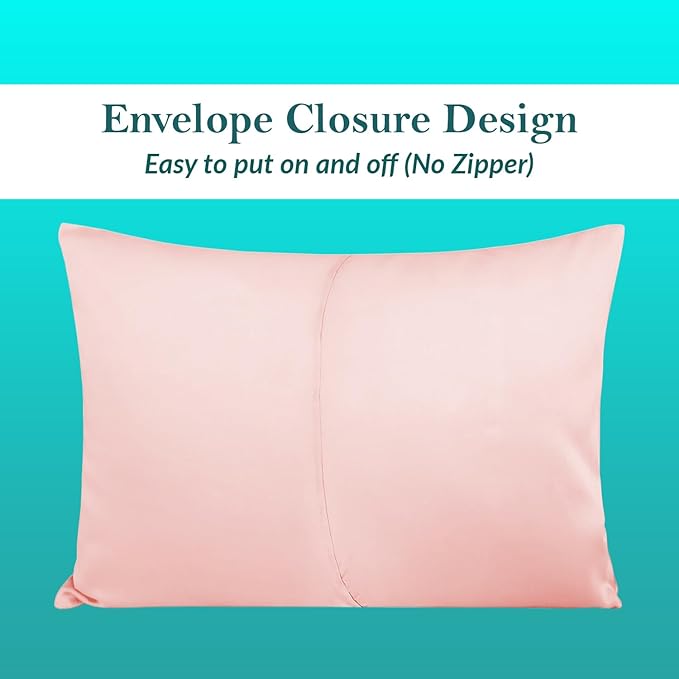 Travel Pillow Case 14x20 Size Set of 2 Envelope Closure Toddler Pillowcase 600 Thread Count 100% Egyptian Cotton Soft & Skin Friendly Travel Pillow Covers 14 x 20, Blush Pink