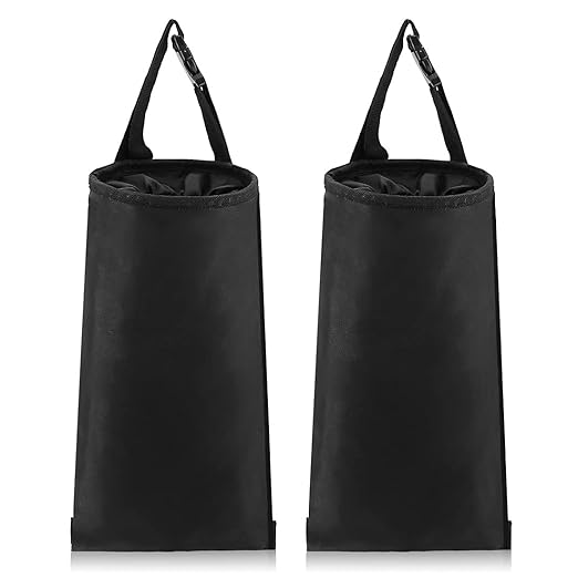 2 Pack Car Trash Bags Car Trash Can Washable Eco-Friendly Seat Back Hanging Car Trash Bag Car Garbage Bag for Car,Travelling,Outdoor