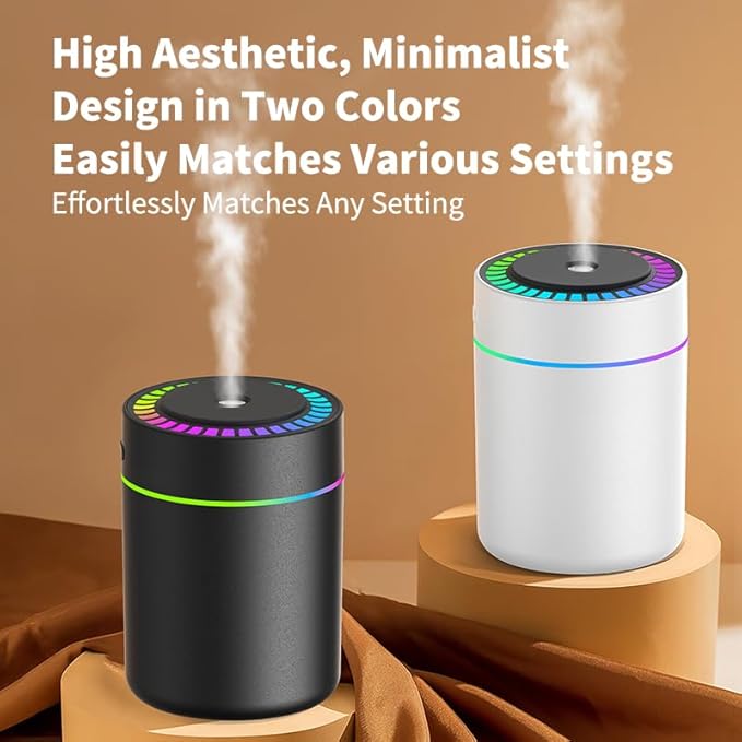 180ml Portable Small Humidifier with Colorful LED Night Light, USB Personal Desktop Humidifier for Car Home Office Travel, Auto Shut-Off, 2 Mist Modes, Super Quiet