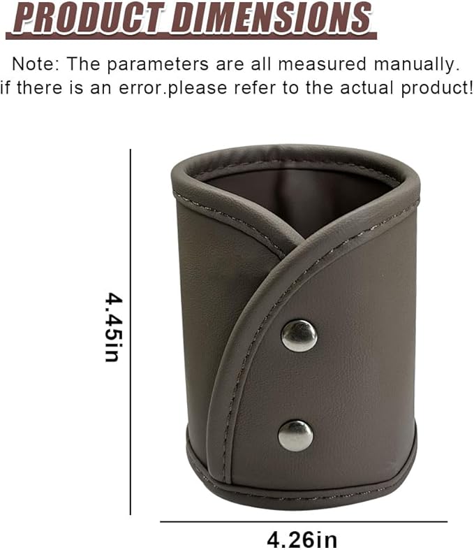 YoRise Car Door Cup Holder, Scratch-Resistant Clip-On Leather Auto Seat Side Water Bottle Holder, Universal Vehicle Interior Hanging Storage Organizer Accessories for Truck Sedan SUV (Brown)