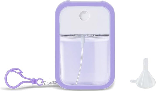 Refillable Hand Sanitizer Spray Bottle - 1oz / 30ml Leakproof Empty Spray Bottle with Silicone Case, Funnel & Clip,Portable Mini Travel Sanitizer Holder for Purse, Pocket, Gym Bag