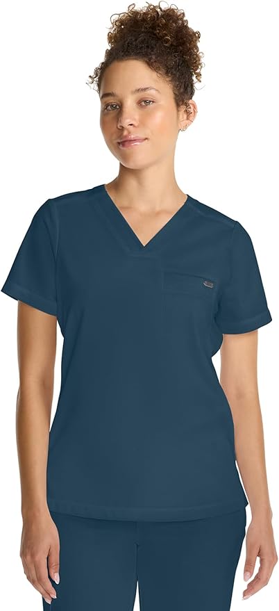 Healing Hands Women's Tops V-Neck Scrub Top Tuck-in with Welt Chest Pocket HH755