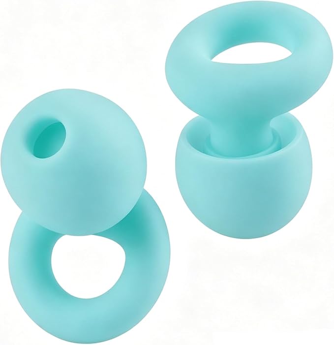 Ear Plugs for Noise Reduction–Super Soft, Reusable Hearing Protection in Flexible Silicone for Sleep, Noise Sensitivity & Flights-8 Ear Tips in XS/S/M/L–27dB Noise Cancelling–Light Blue