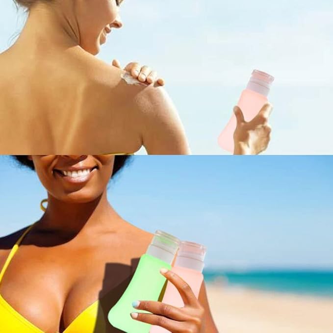 5 Pack TSA Approved Travel Bottles Sets, 3 Ounce Leakproof Silicone Travel Containers Liquid Portable Leakproof Travel Size Bottles for Shampoo Conditioner Lotion Toiletries