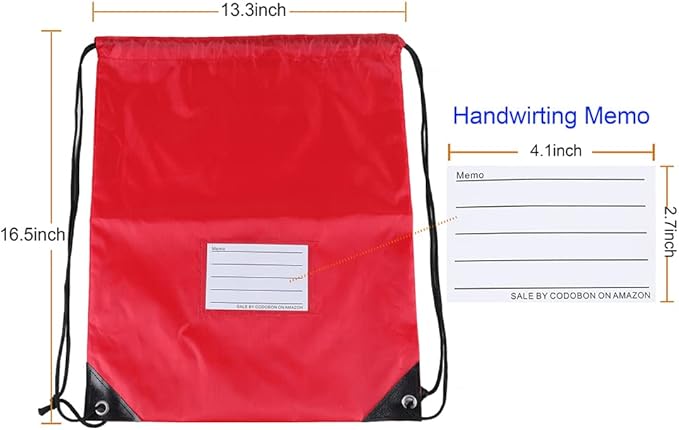 CODOBON 40 Pcs Drawstring Bags,Bulk Draw String Backpack, DIY Gym Sports Cinch Bag Sackpack for Women Men, Red