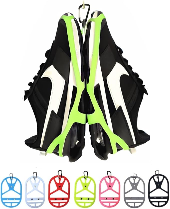 Shoe Holster For Backpack with Clip Hanger. Footwear Holder with Carabiner for Sneakers, Cleats, Bowling, Soccer, Basket, Football. For Travel, Outdoors, Sports & Space Saving