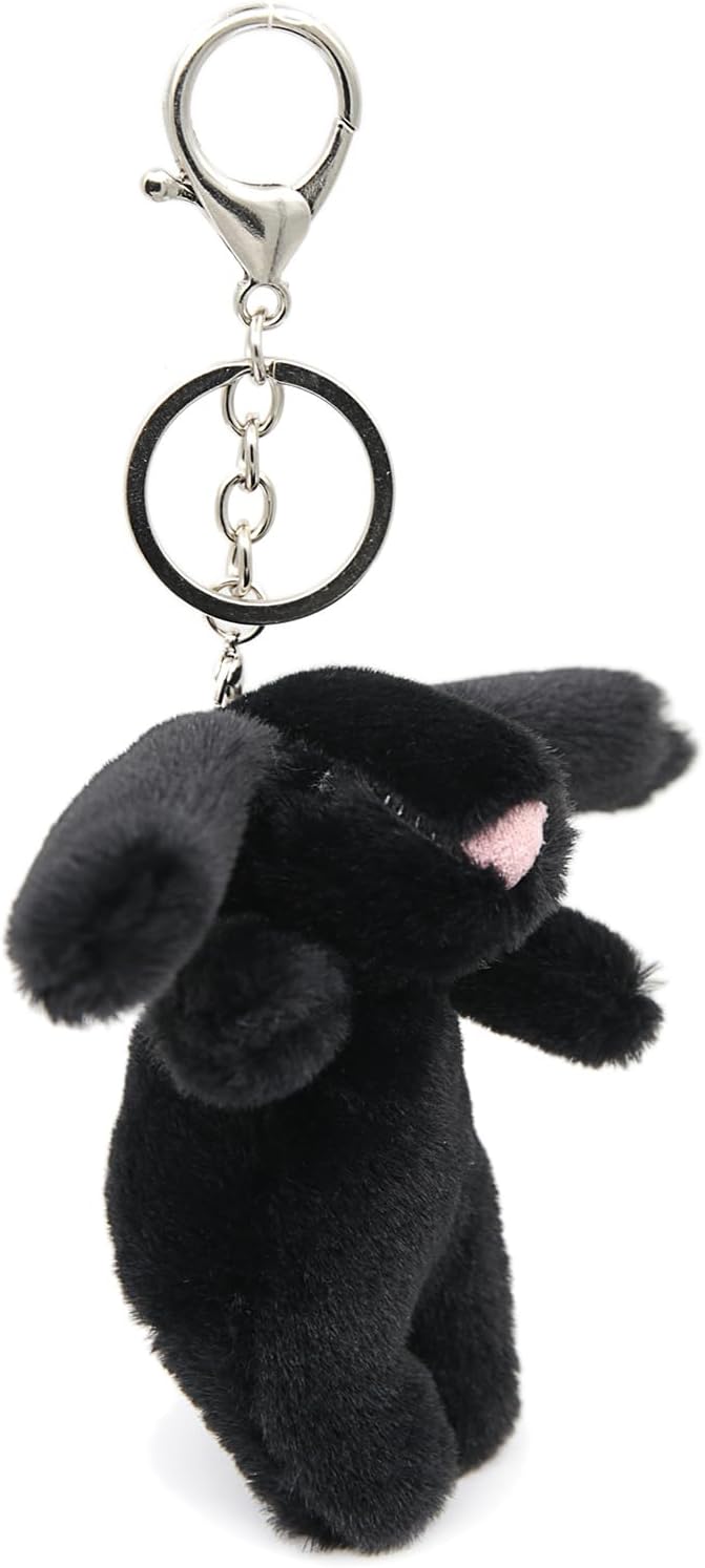 Miokkley Cute Bunny Plush Keychain for Backpack, 3.5" Inch Mini Rabbit Keychain Purse Charm Pendant Gift for Women